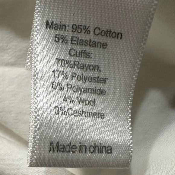 St. John White Navy Stretch Cinched Waist Button Up Size XL - Picture 7 of 8